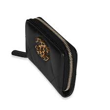 Chanel Caramel Quilted Lambskin 19 Zip Around Card Holder Wallet