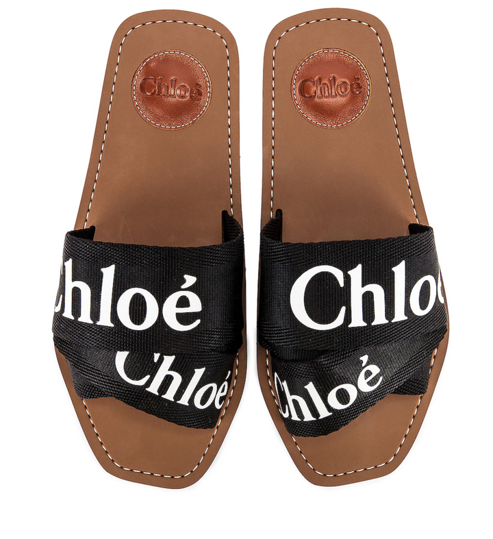 Chloé LOGO WOODY FLAT MULES
