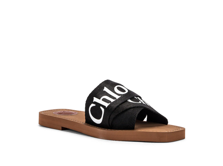 Chloé LOGO WOODY FLAT MULES