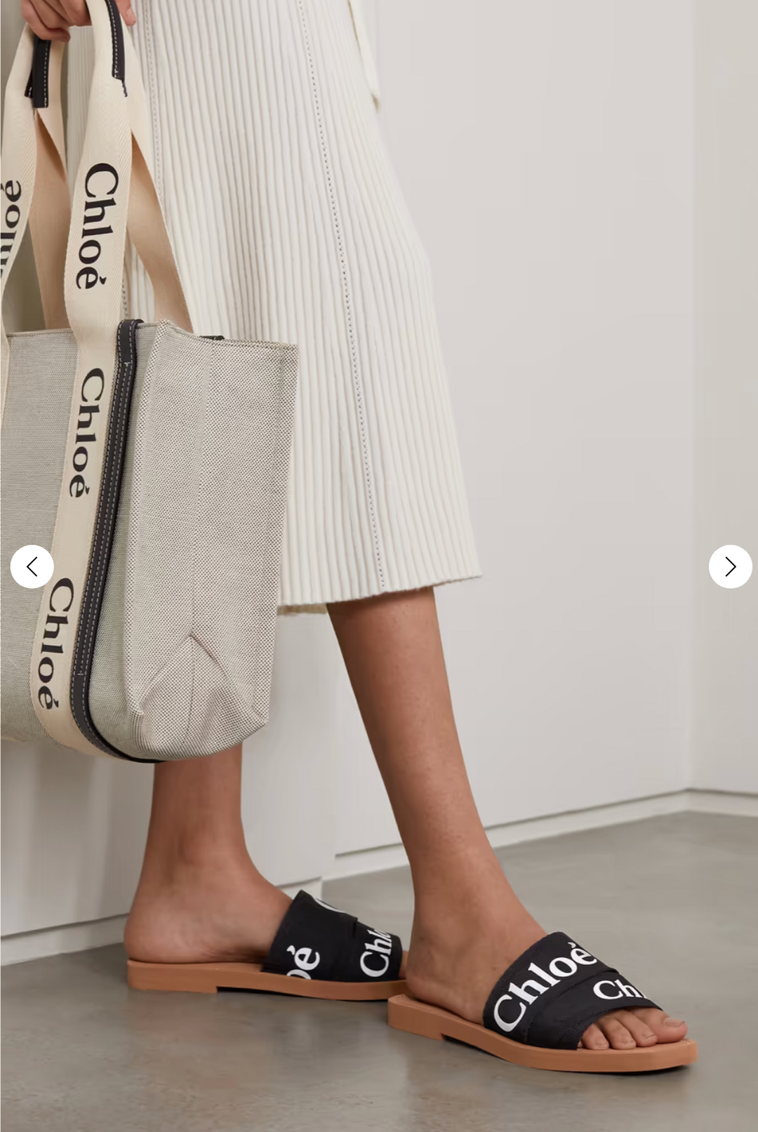 Chloé LOGO WOODY FLAT MULES
