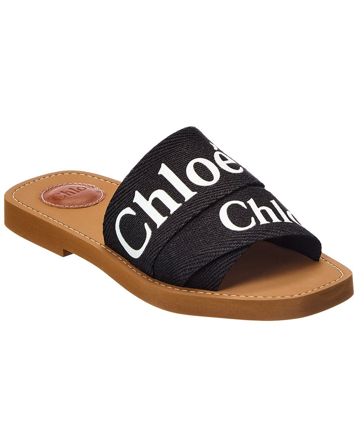 Chloé LOGO WOODY FLAT MULES