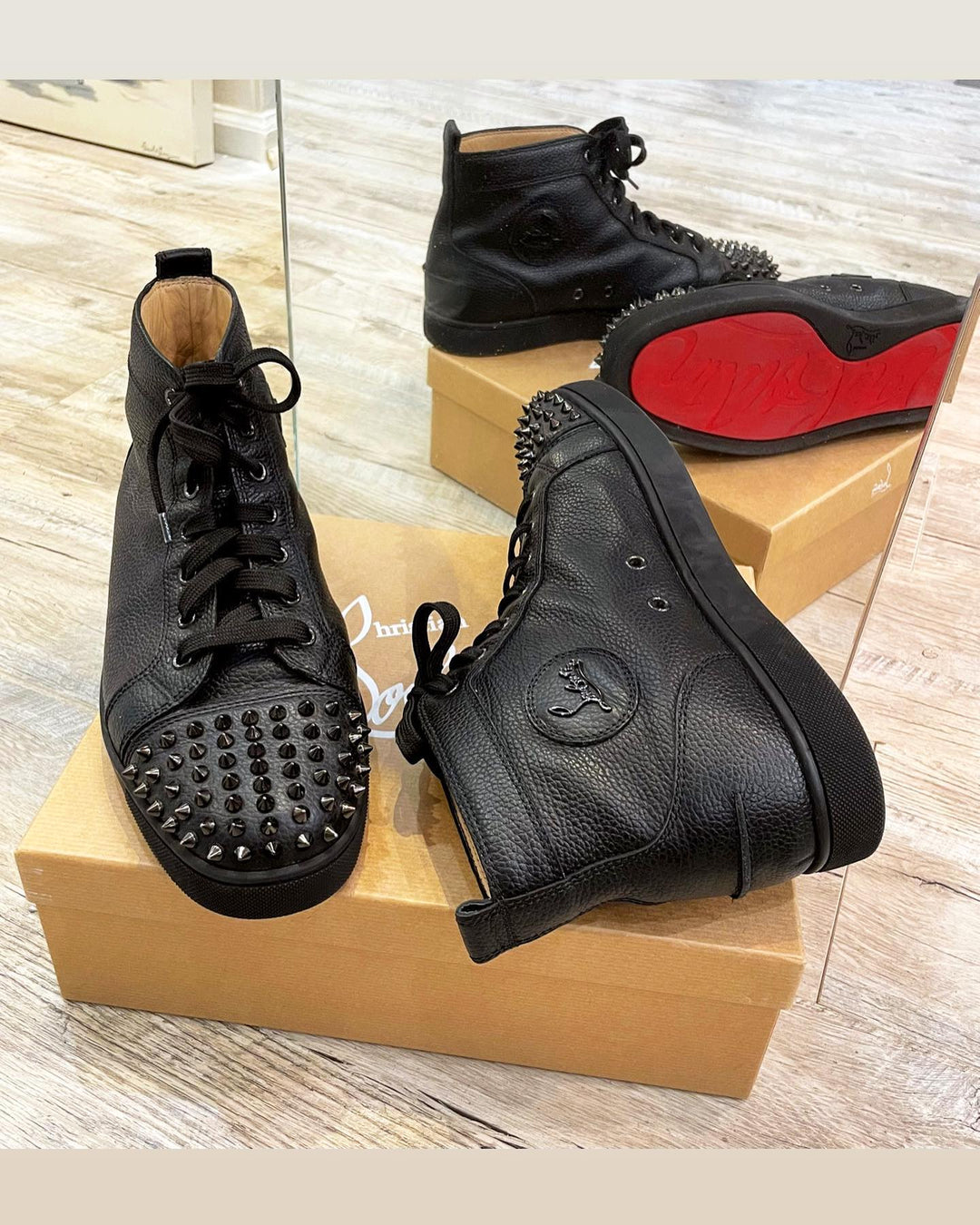 Christian Louboutin Lou Spikes Sneakers with Studs