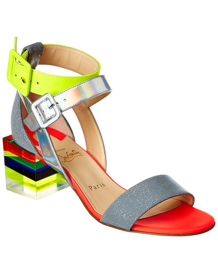CHRISTIAN LOUBOUTIN CINETIKADOLL FLUO CHUNKY HEEL SANDALS