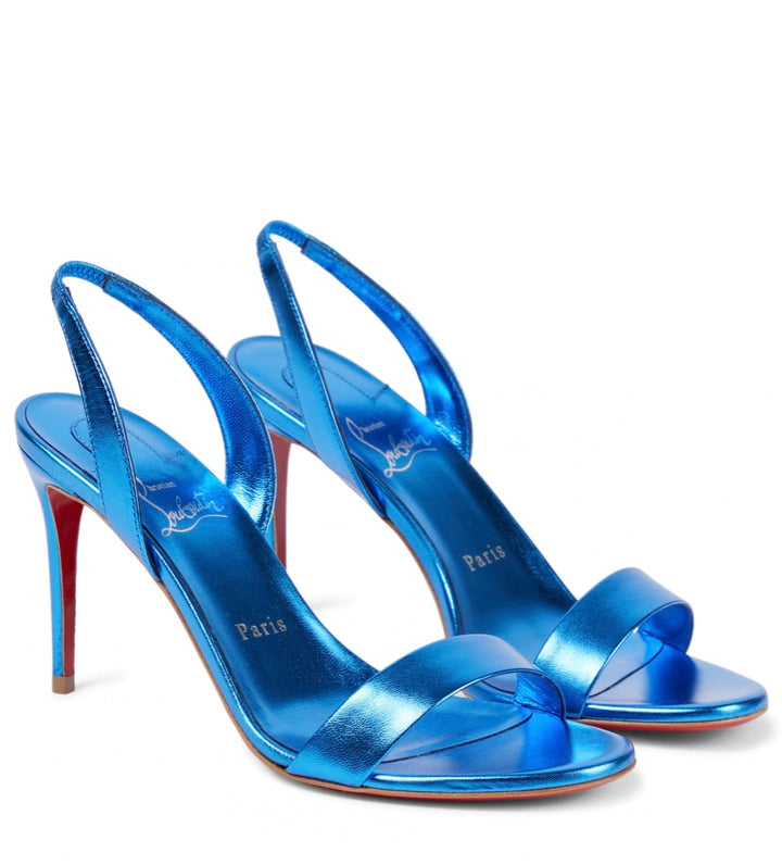 CHRISTIAN LOUBOUTIN O MARYLIN METALLIC SANDALS