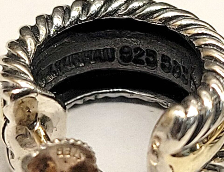 DAVID YURMAN CABLE CLASSIC HOOP EARRINGS IN STERLING SILVER AND 14K GOLD