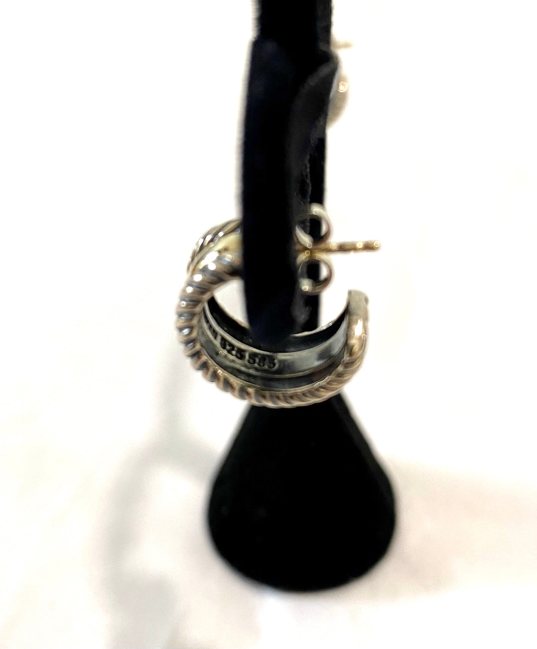 DAVID YURMAN CABLE CLASSIC HOOP EARRINGS IN STERLING SILVER AND 14K GOLD