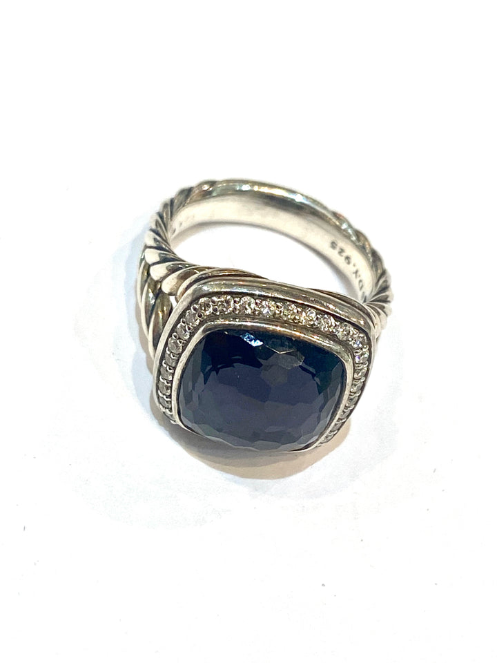 DAVID YURMAN SILVER BLACK ORCHID &amp; DIAMONDS ALBION RING
