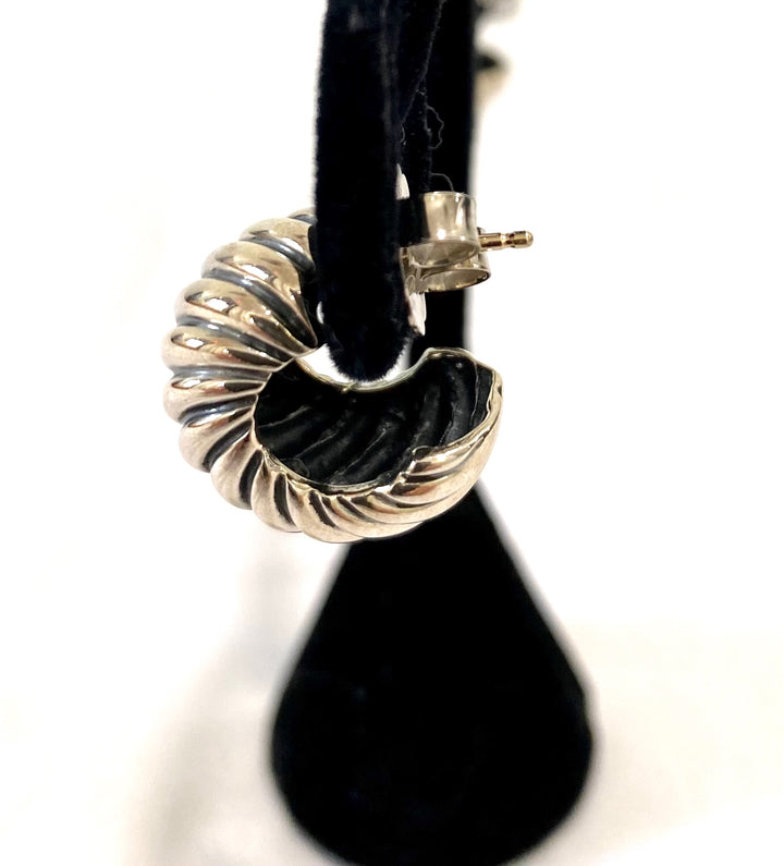 DAVID YURMAN STERLING SILVER CLASSIC CABLE EARRINGS