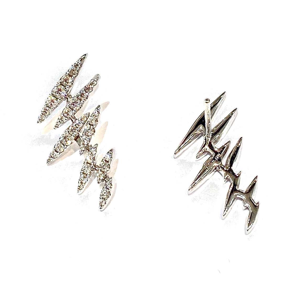 DIAMOND LIGHTNING BOLT EARRING SET IN 14K WHITE GOLD