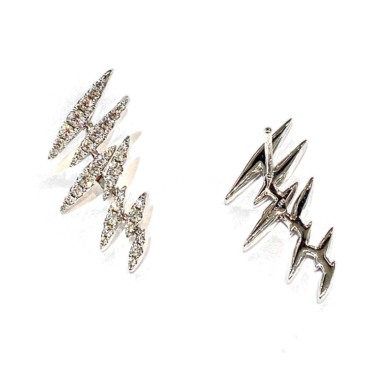 DIAMOND LIGHTNING BOLT EARRING SET IN 14K WHITE GOLD