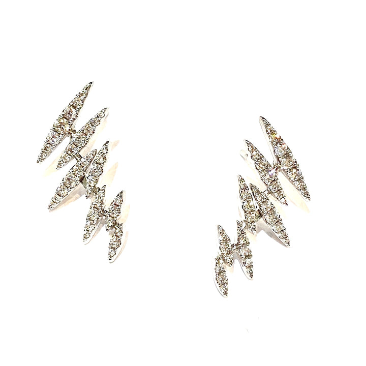 DIAMOND LIGHTNING BOLT EARRING SET IN 14K WHITE GOLD