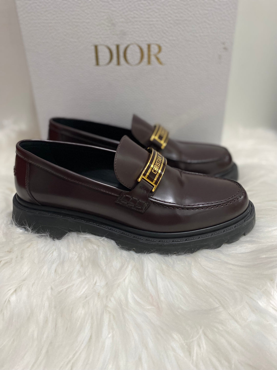 Leather Christian Dior Women's Loafers DIOR CODE LEATHER