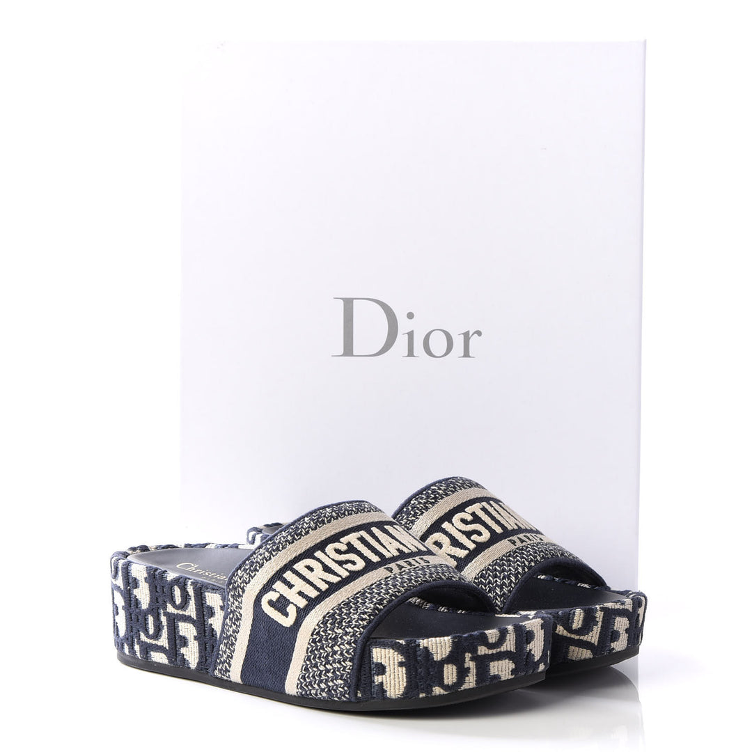 DIOR OBLIQUE D-WAY PLATFORM SANDALS DEEP BLUE – Caroline's Fashion