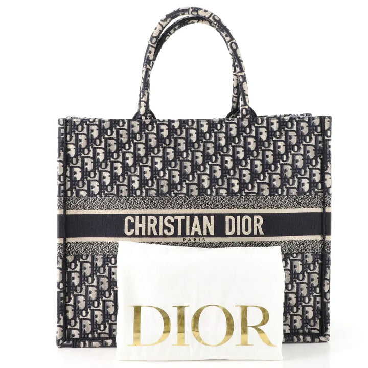DIOR SMALL BOOK TOTE OBLIQUE EMBROIDERY
