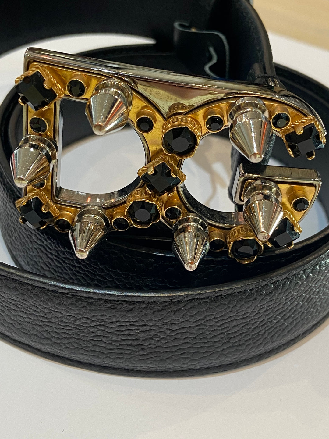 DOLCE &amp; GABBANA LEATHER DG LOGO BELT