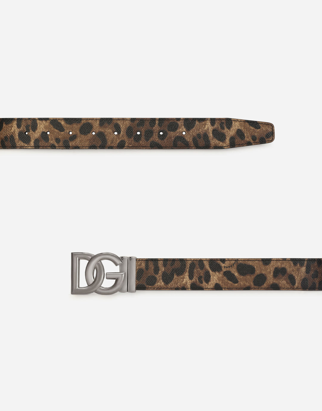 DOLCE &amp; GABBANA REVERSIBLE CALFSKIN LEATHER LEOPARD PRINT BELT