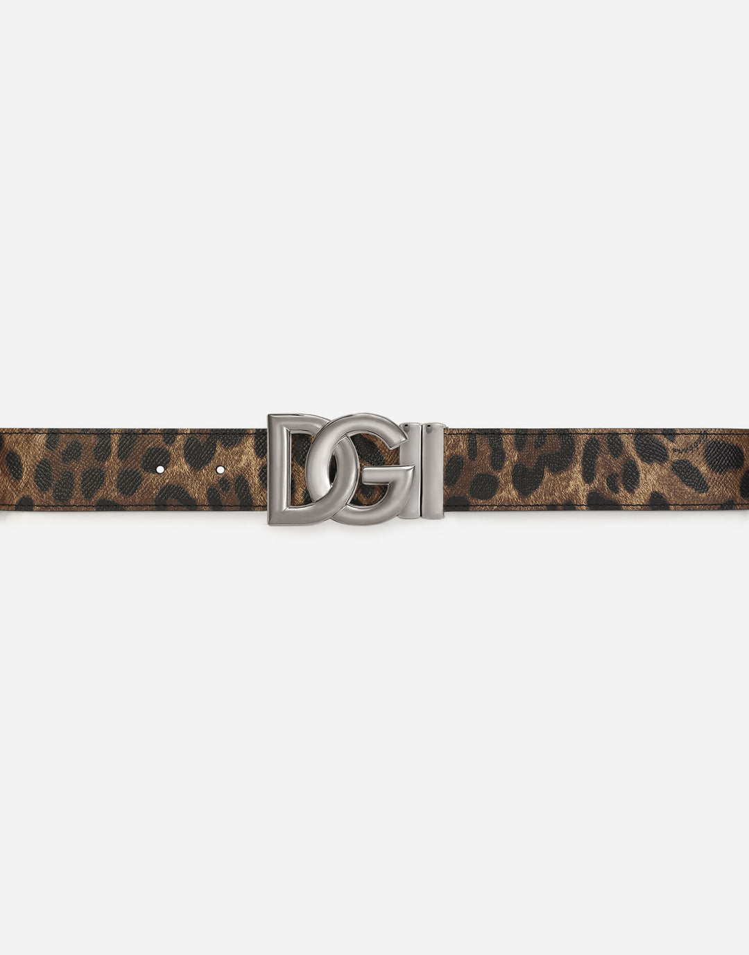 DOLCE &amp; GABBANA REVERSIBLE CALFSKIN LEATHER LEOPARD PRINT BELT