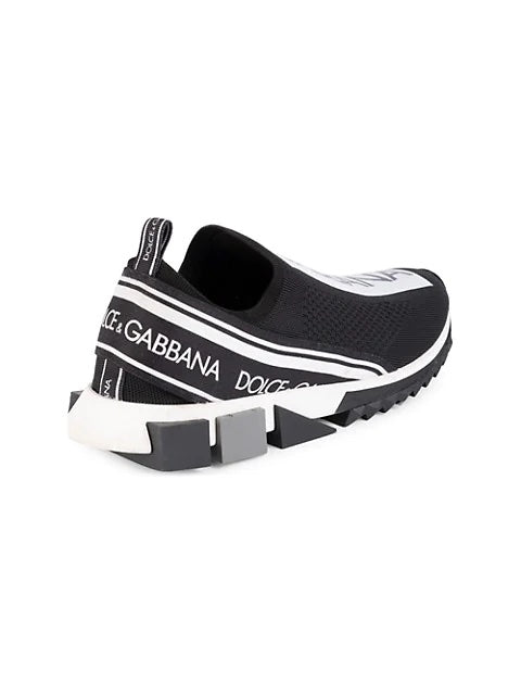 DOLCE &amp; GABBANA SORRENTO LOGO STRIPE SOCK SNEAKERS