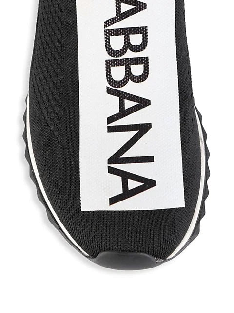 DOLCE &amp; GABBANA SORRENTO LOGO STRIPE SOCK SNEAKERS