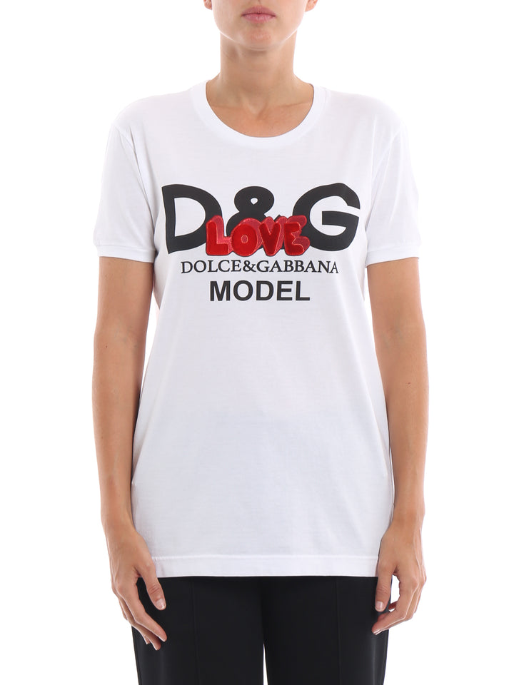 DOLCE &amp; GABBANA MODEL LOVE EMBROIDERY TEE