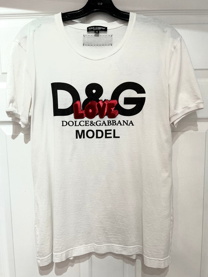 DOLCE &amp; GABBANA MODEL LOVE EMBROIDERY TEE