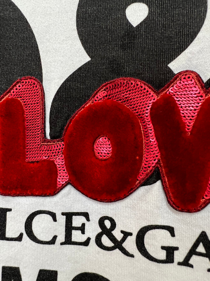 DOLCE & GABBANA レディース ハート LOVE Tシャツ Dolce & Gabbana DG Love heart print jersey T-shirt