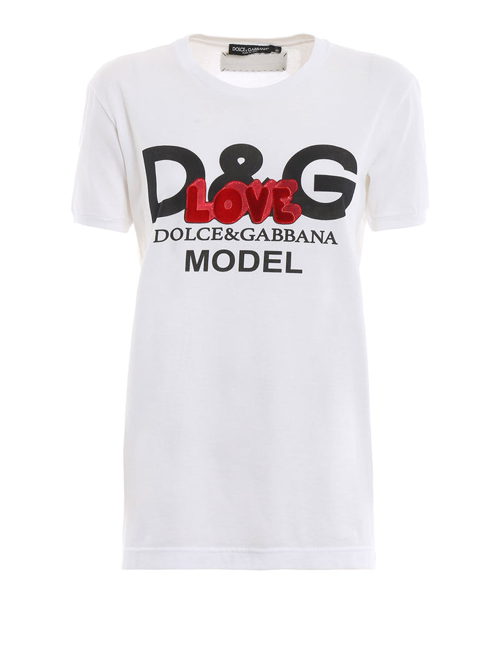 DOLCE &amp; GABBANA MODEL LOVE EMBROIDERY TEE