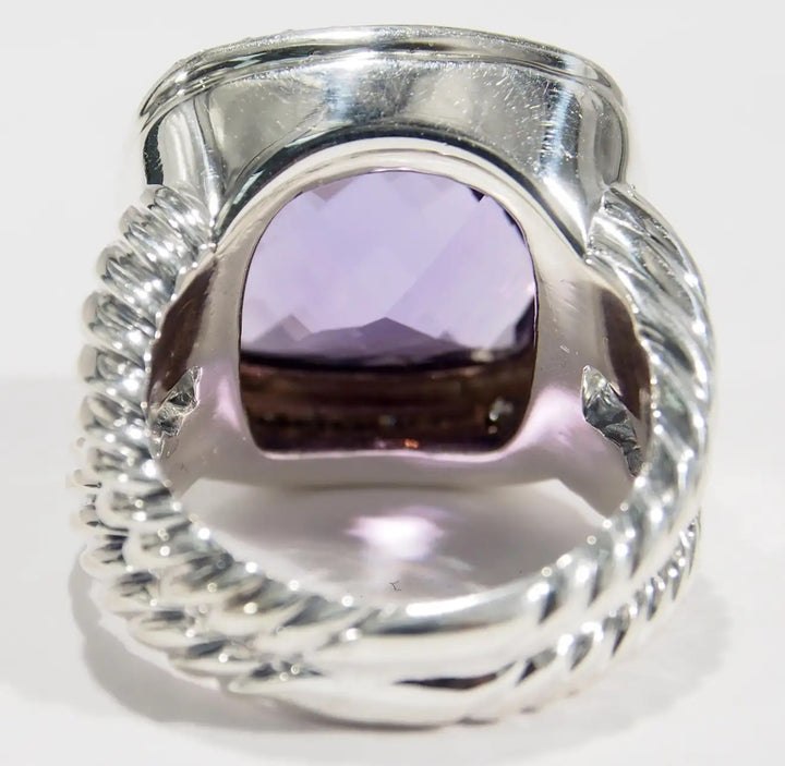 DAVID YURMAN AMETHYST ALBION DIAMOND RING