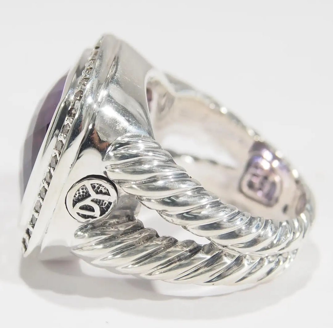 DAVID YURMAN AMETHYST ALBION DIAMOND RING