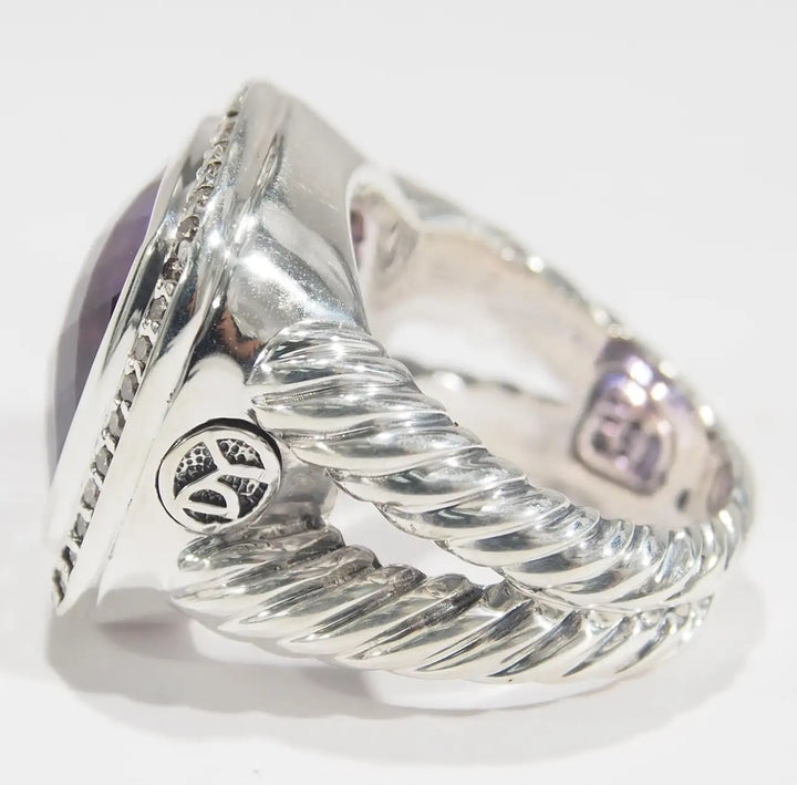 DAVID YURMAN AMETHYST ALBION DIAMOND RING