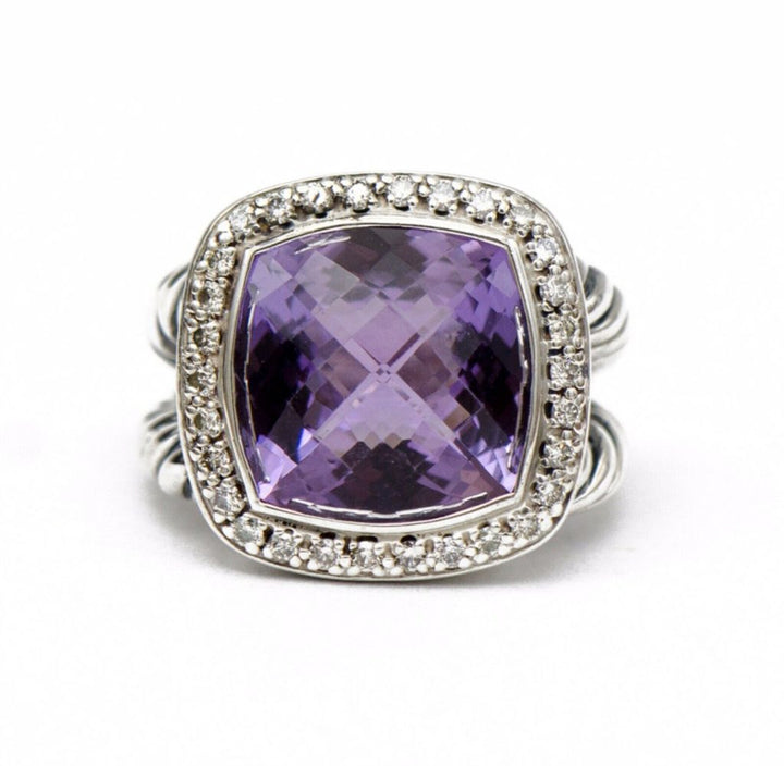 DAVID YURMAN AMETHYST ALBION DIAMOND RING
