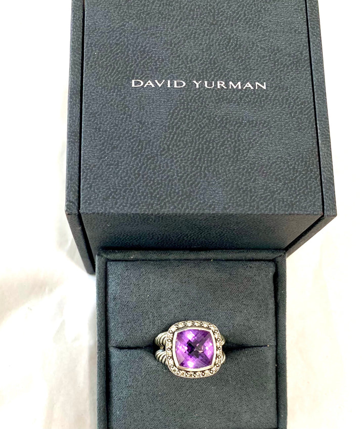 DAVID YURMAN AMETHYST ALBION DIAMOND RING
