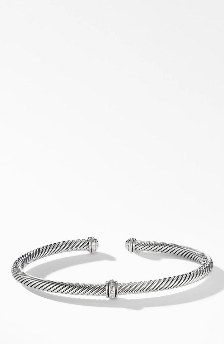DAVID YURMAN CABLE CLASSIC CENTER STATION BRACELET WITH DIAMONDS
