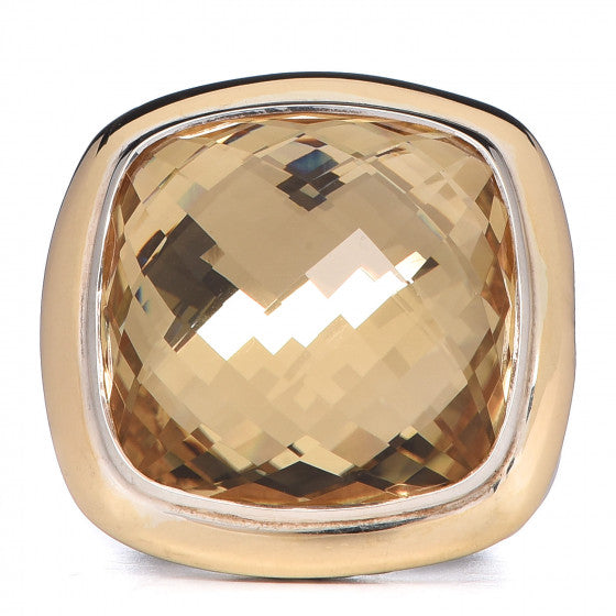 David Yurman Silver 18K Gold Citrine Albion Ring