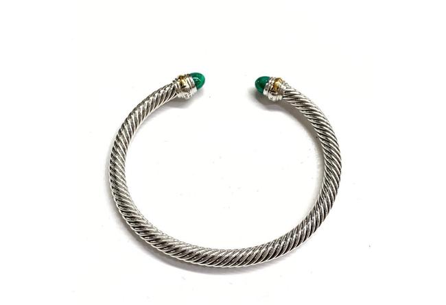 David Yurman Cable Classics Bracelet Green Onyx Silver &amp; 14K Gold