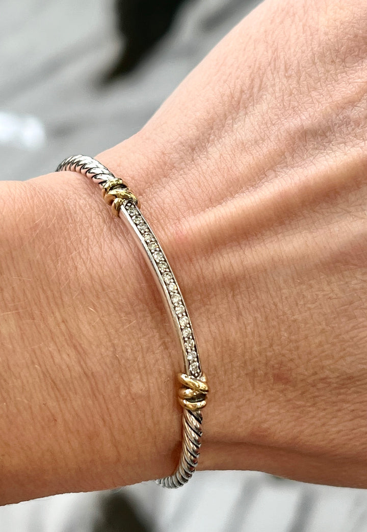 DAVID YURMAN PETITE HELENA TWO STATION WRAP BRACELET WITH DIAMONDS