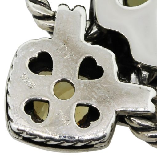 DAVID YURMAN LARGE STERLING SILVER &amp; 18K GOLD PERIDOT MULTI GEMSTONE PENDANT