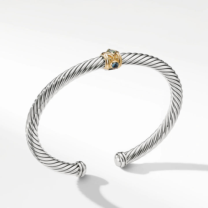 David Yurman Renaissance Bracelet Blue Topaz Lapis Lazuli &amp; 14K Gold