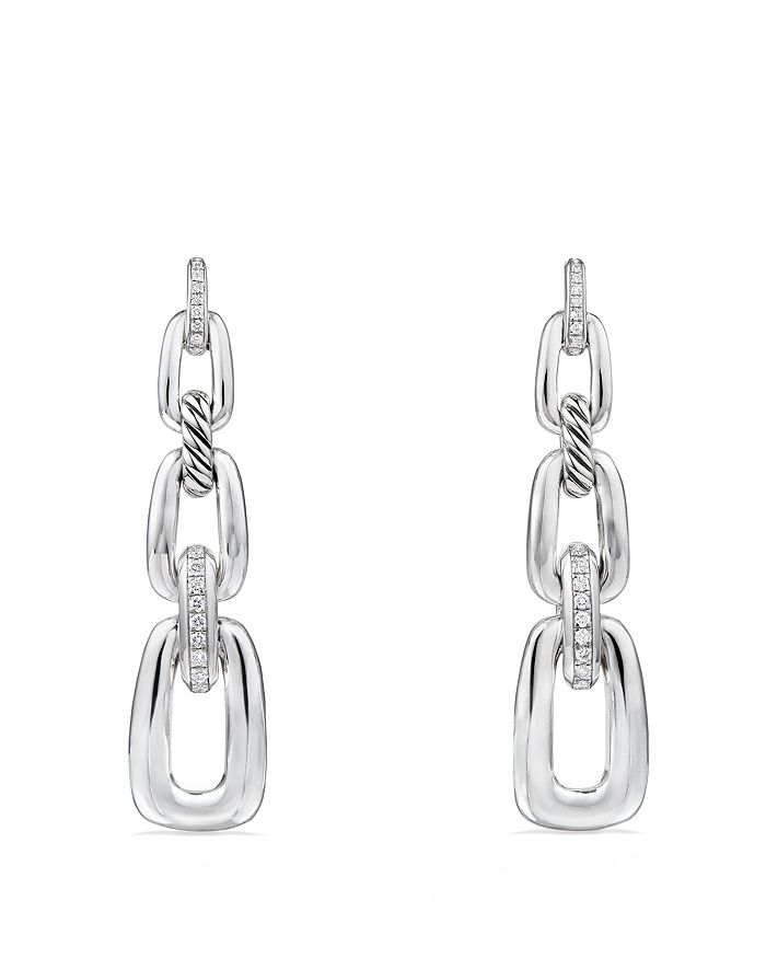 David Yurman Wellesley Link™ Chain Drop Earrings with Pavé Diamonds