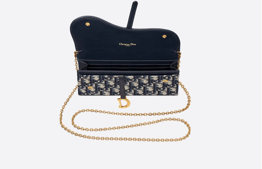 DIOR LONG SADDLE WALLET WITH CHAIN Caroline s Fashion Luxuries