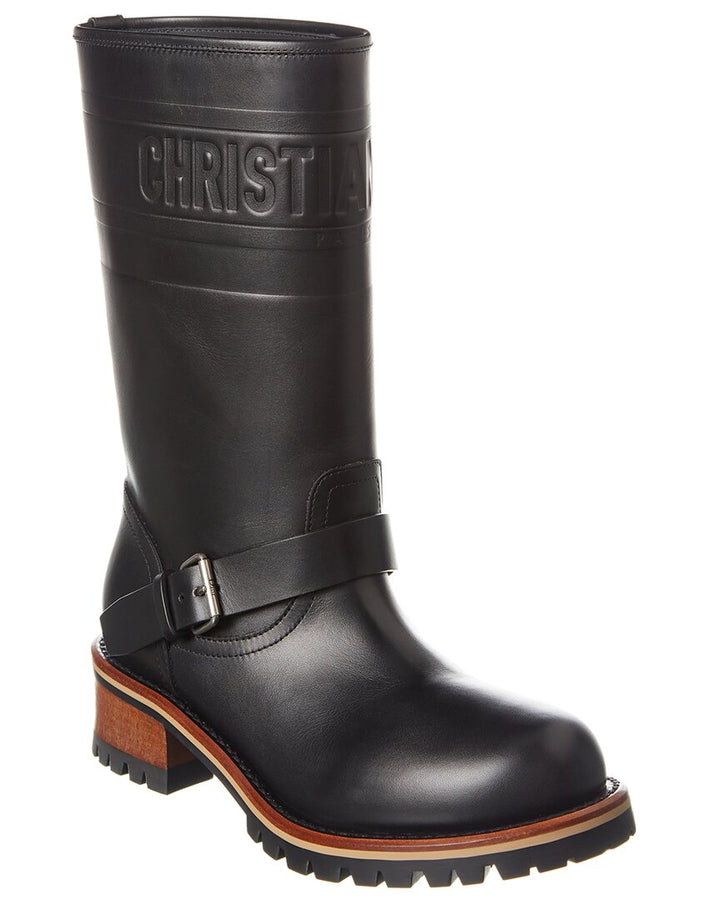 Dior Quest Leather Mid-Calf Boots