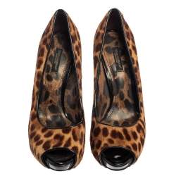 Dolce &amp; Gabbana Brown Leopard Print Pumps