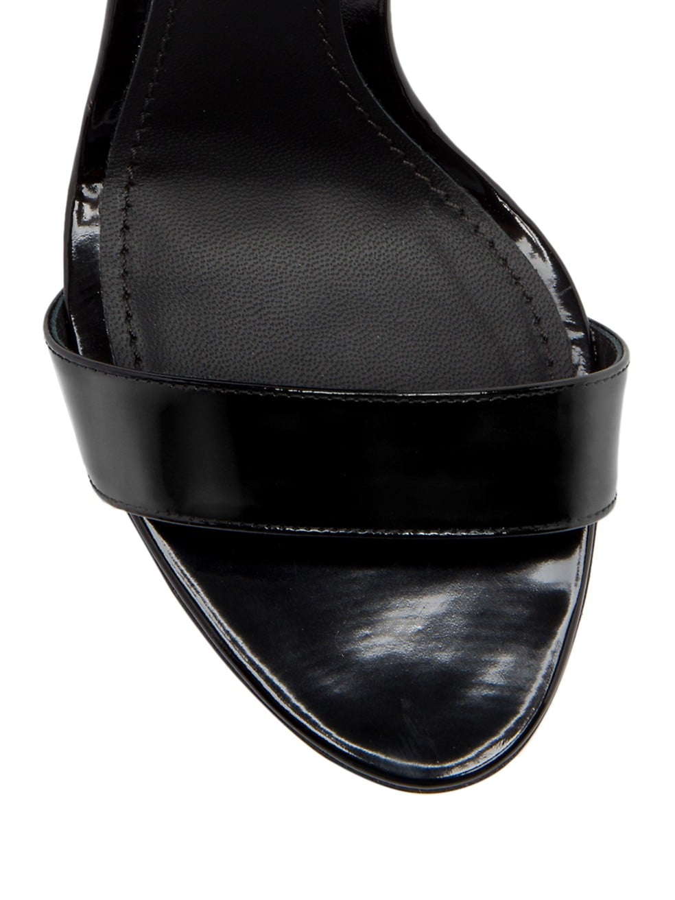 DOLCE &amp; GABBANA SCULPTED HEEL PATENT LEATHER SANDALS