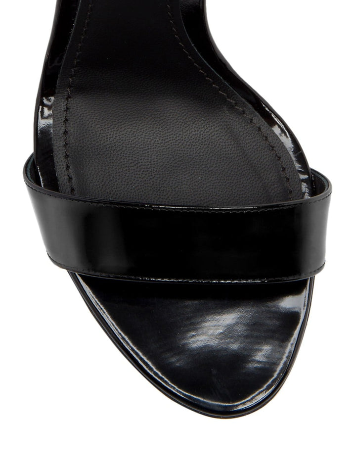 DOLCE &amp; GABBANA SCULPTED HEEL PATENT LEATHER SANDALS