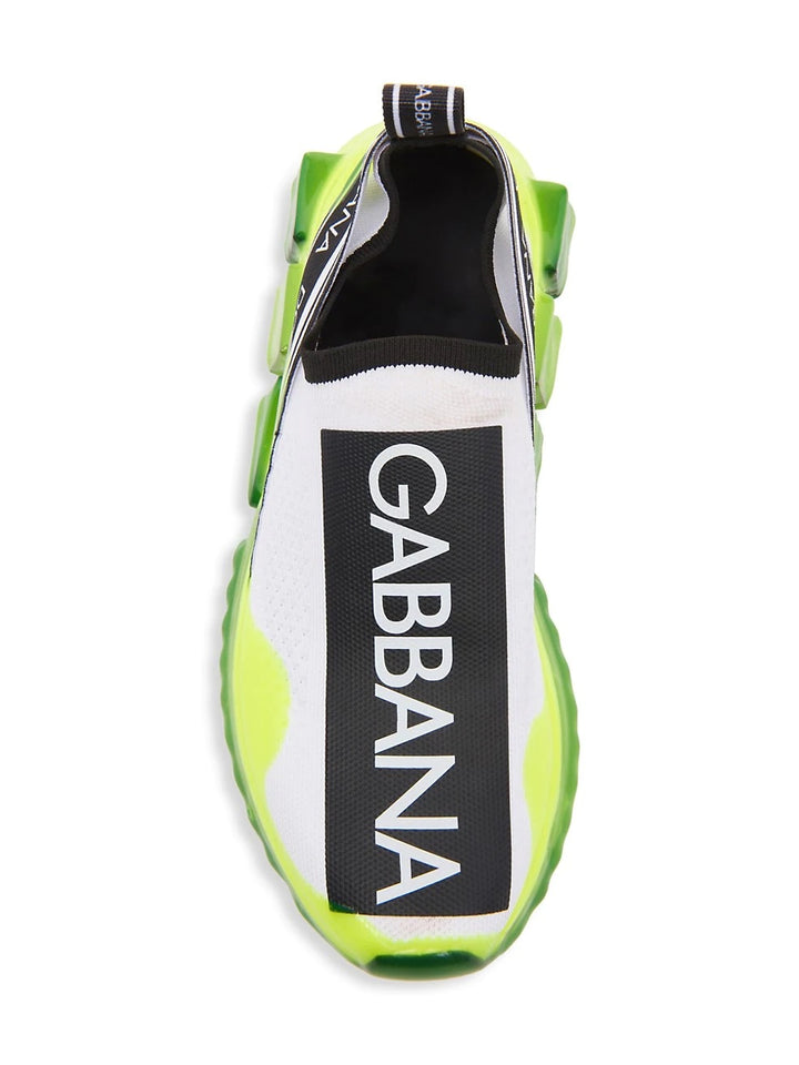 DOLCE &amp; GABBANA KNITTED SLIP ON LOW TOP SNEAKERS