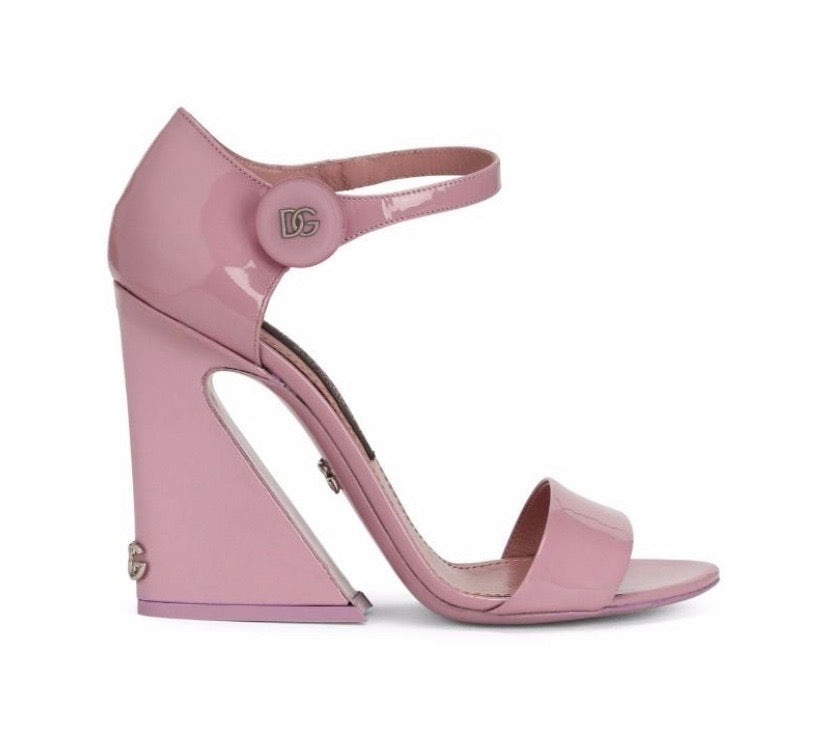 DOLCE &amp; GABBANA GEOMETRIC HEEL SANDALS