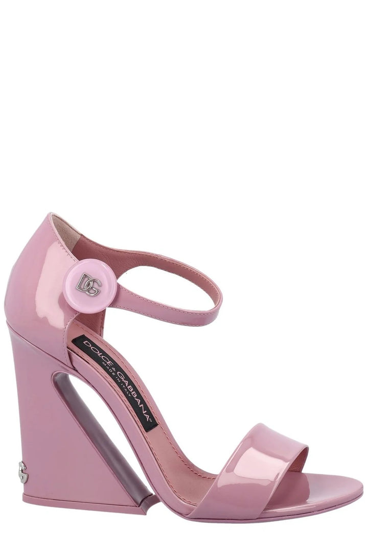 DOLCE &amp; GABBANA GEOMETRIC HEEL SANDALS
