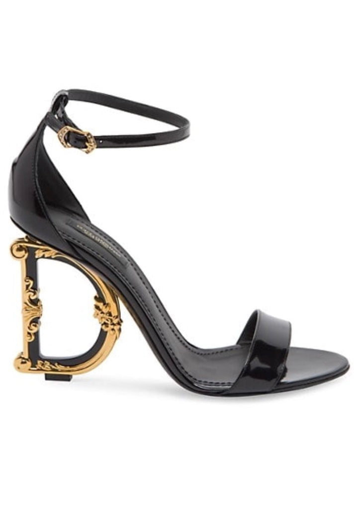 DOLCE &amp; GABBANA SCULPTED PATENT LEATHER SANDALS