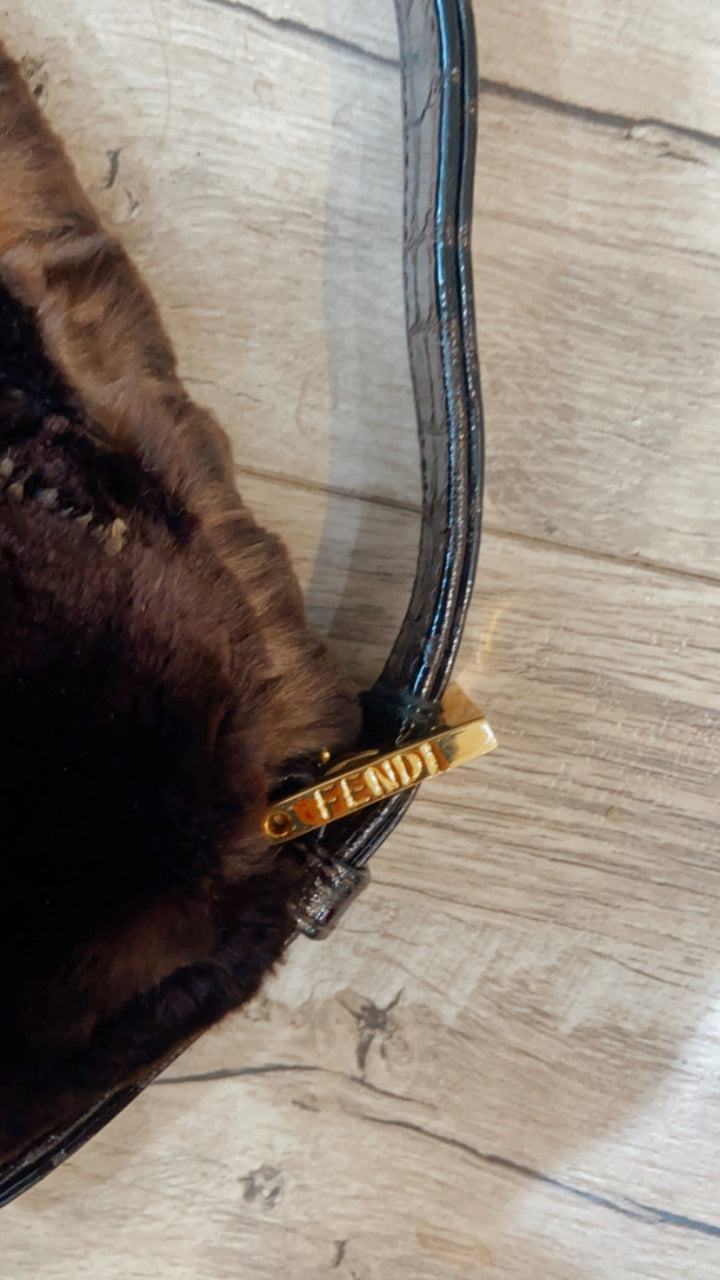 FENDI RABBIT FUR BAGUETTE HANDBAG – Caroline's Fashion Luxuries