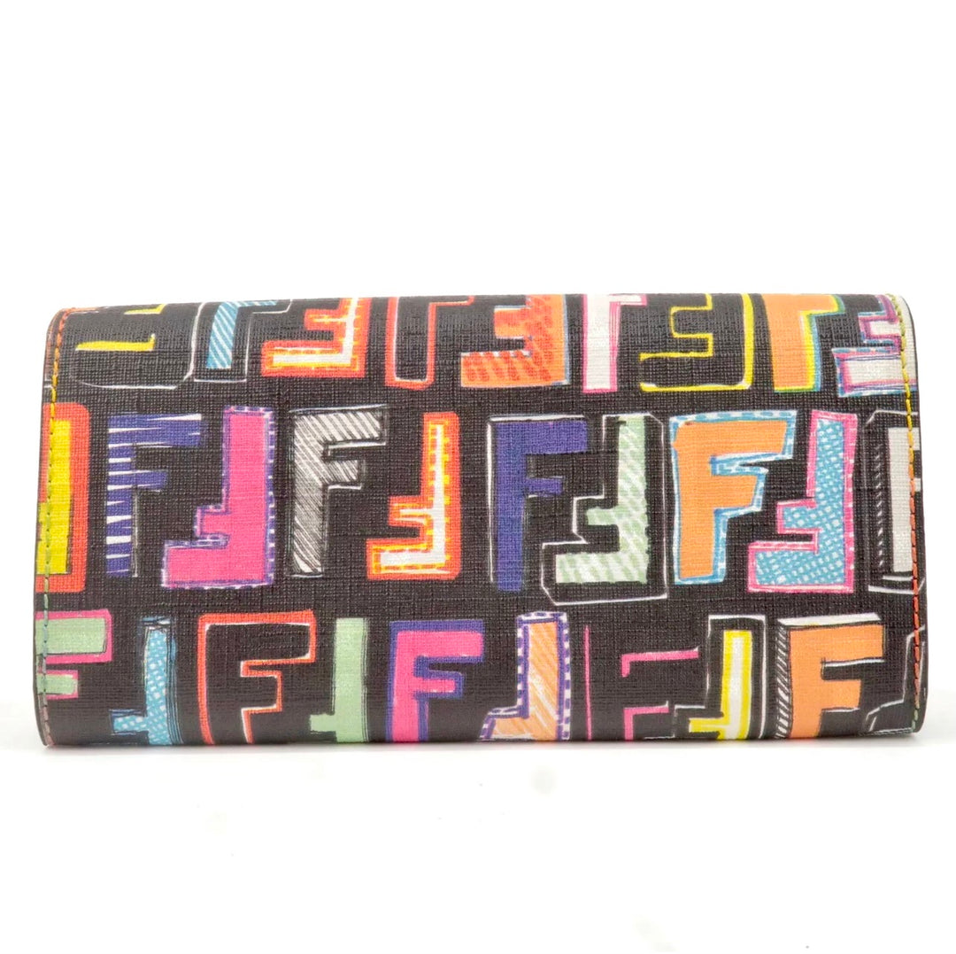 FENDI ZUCCA FF SPALMATI MULTICOLOR CONTINENTAL WALLET – Caroline's